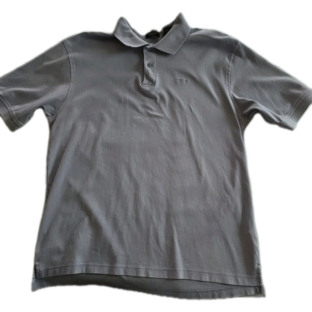 IZOD Golf Men's Polo Shirt Large Short Sleeve Gray